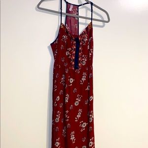 Fun Patterned Maxi Dress With Slit & Pockets